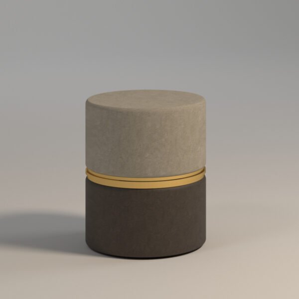 Luna Dual-Tone Pouffe Warm Beige & Charcoal Colour