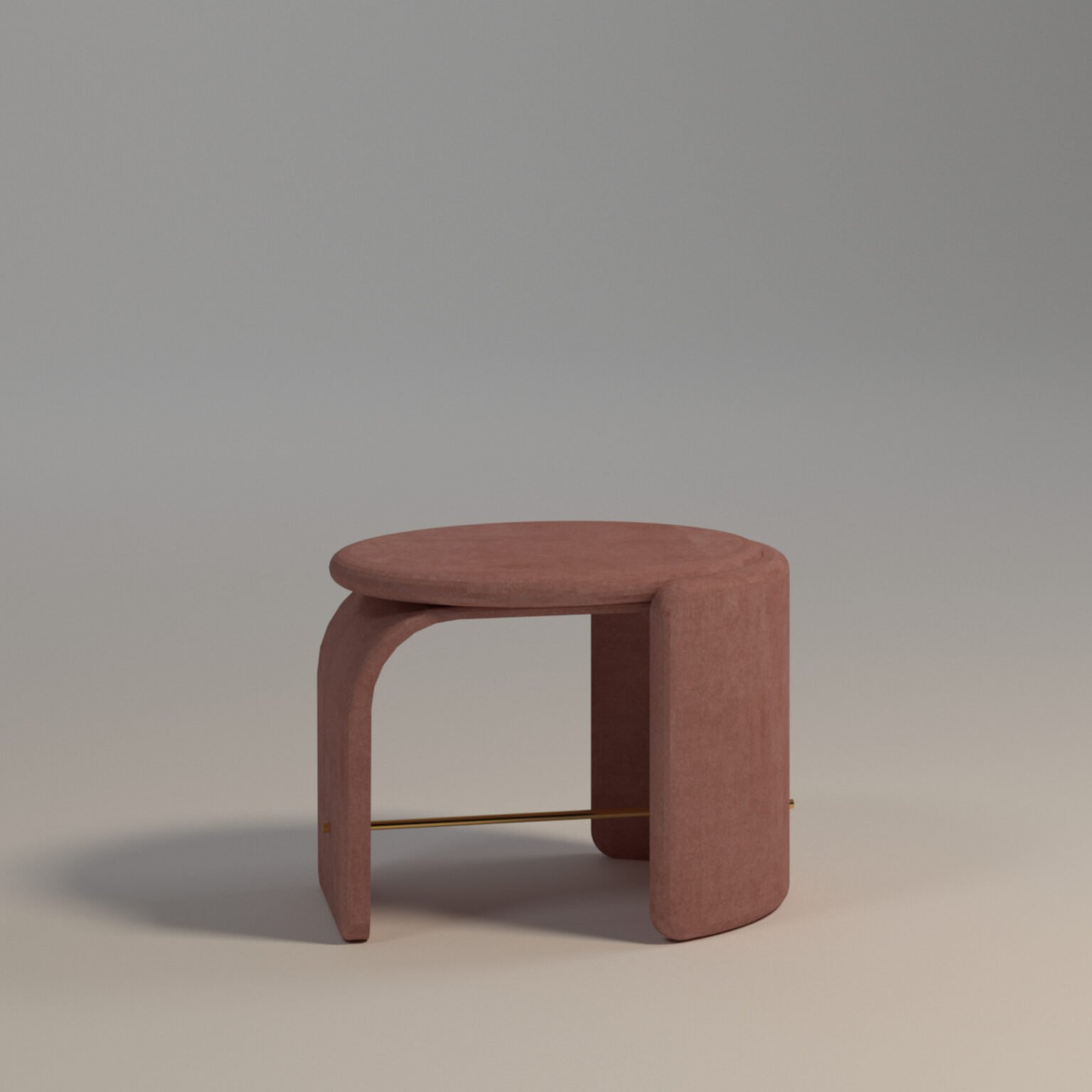 Velvet Arch Poufee in Dusty Rose