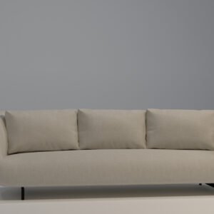 Modern Curved 3 Seater Sofa with Loose Back Cushions 10 1 4