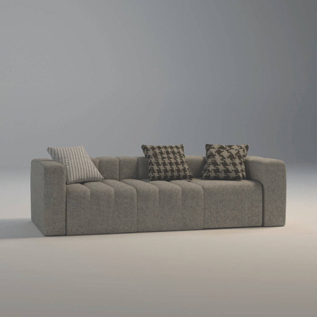 Contemporary Low-Profile 3-Seater Sofa