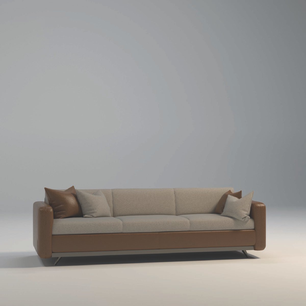Strato Leather-Fabric 3-Seater Sofa