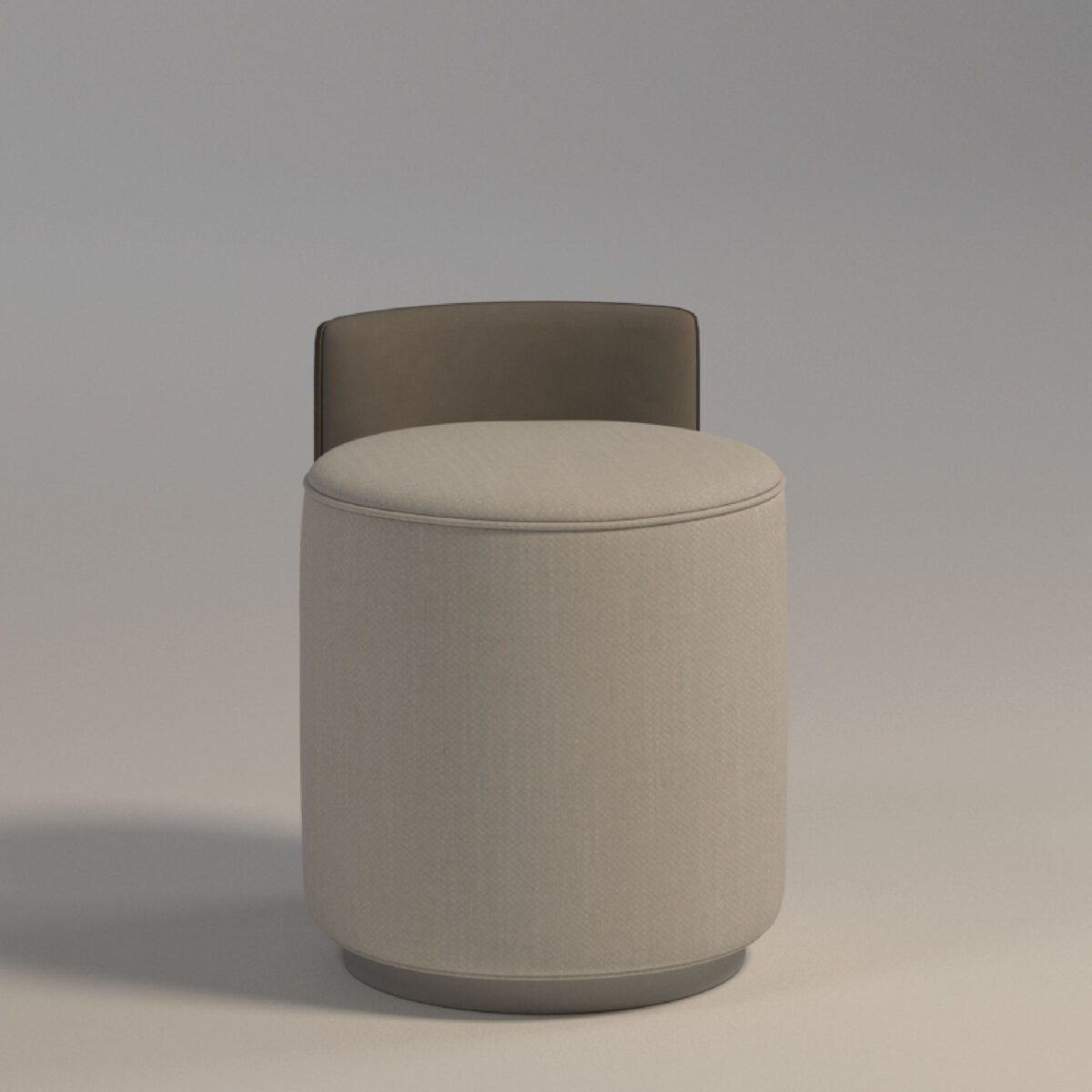 Urbane Backrest Pouffe in Beige & Dark Brown