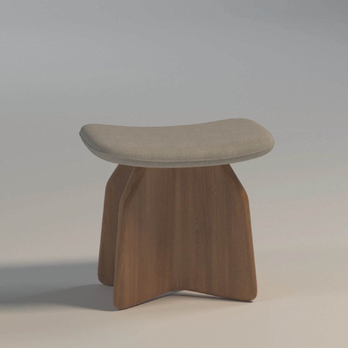 Zen Taupe Saddle Pouffe