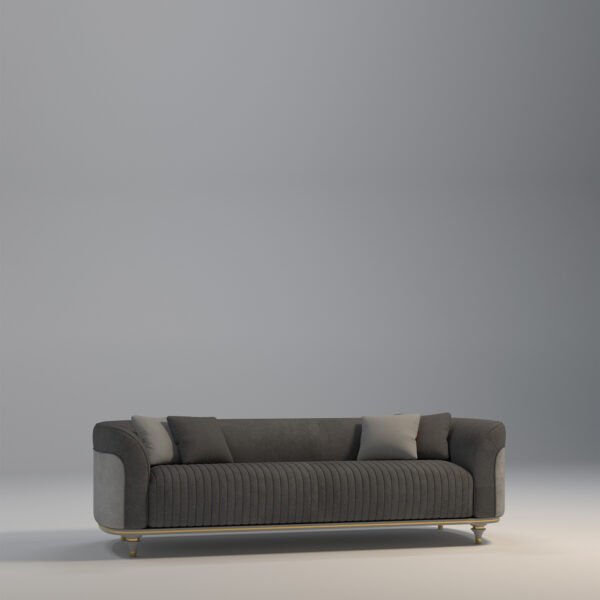 Velvet-tufted sofa