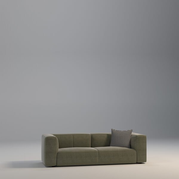 Boxy upholstered sofa