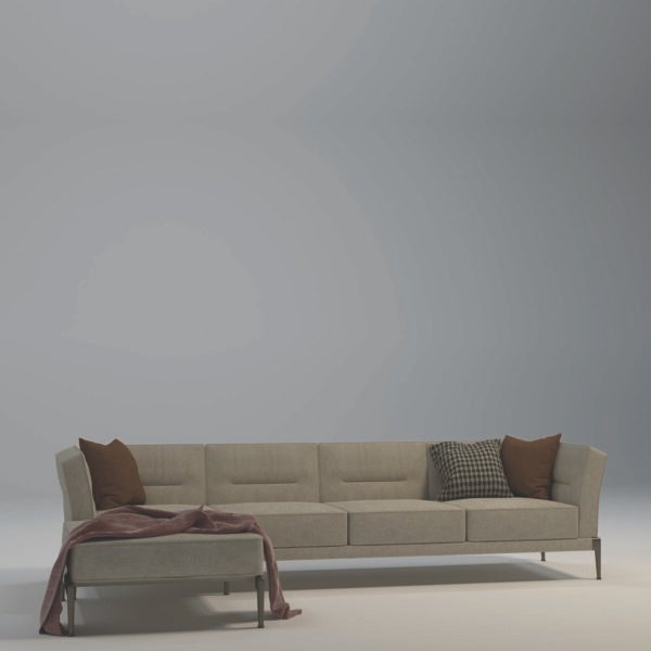 Modern Sectional L Sofa with Lounger