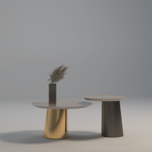 Contemporary Luxe Dual-Pedestal Center Table Set 14 1 22