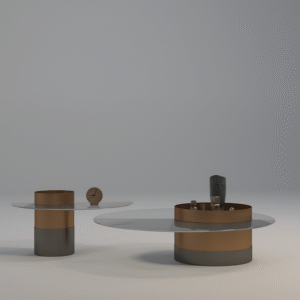 Contemporary Glass-Top Centre & Side Table Set 10 1 24