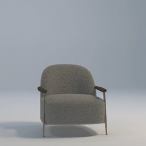 Contemporary Boucle Lounge Chair 4 CH 14