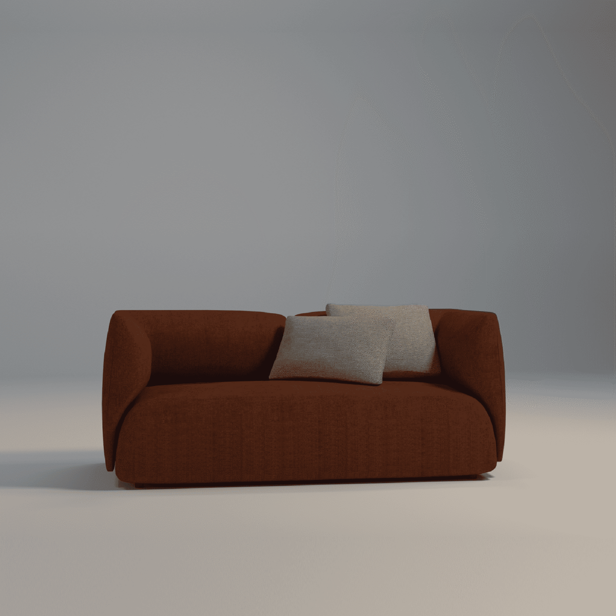 Modern Compact 2-Seater Sofa with Accent Cushions