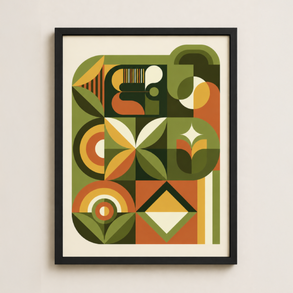 Epod Decore Painting (Green Arc Curves)