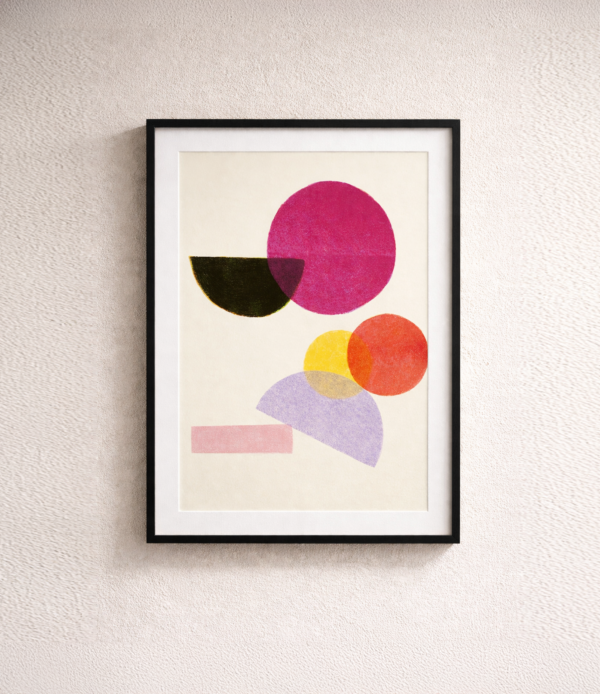 Geometric shapes on a textured wall