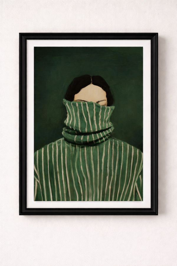 Minimalist portrait with striped sweater