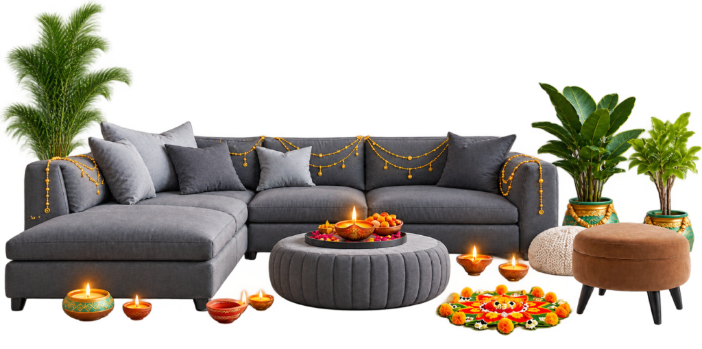 Festive Diwali Sofa Lounge Cutout